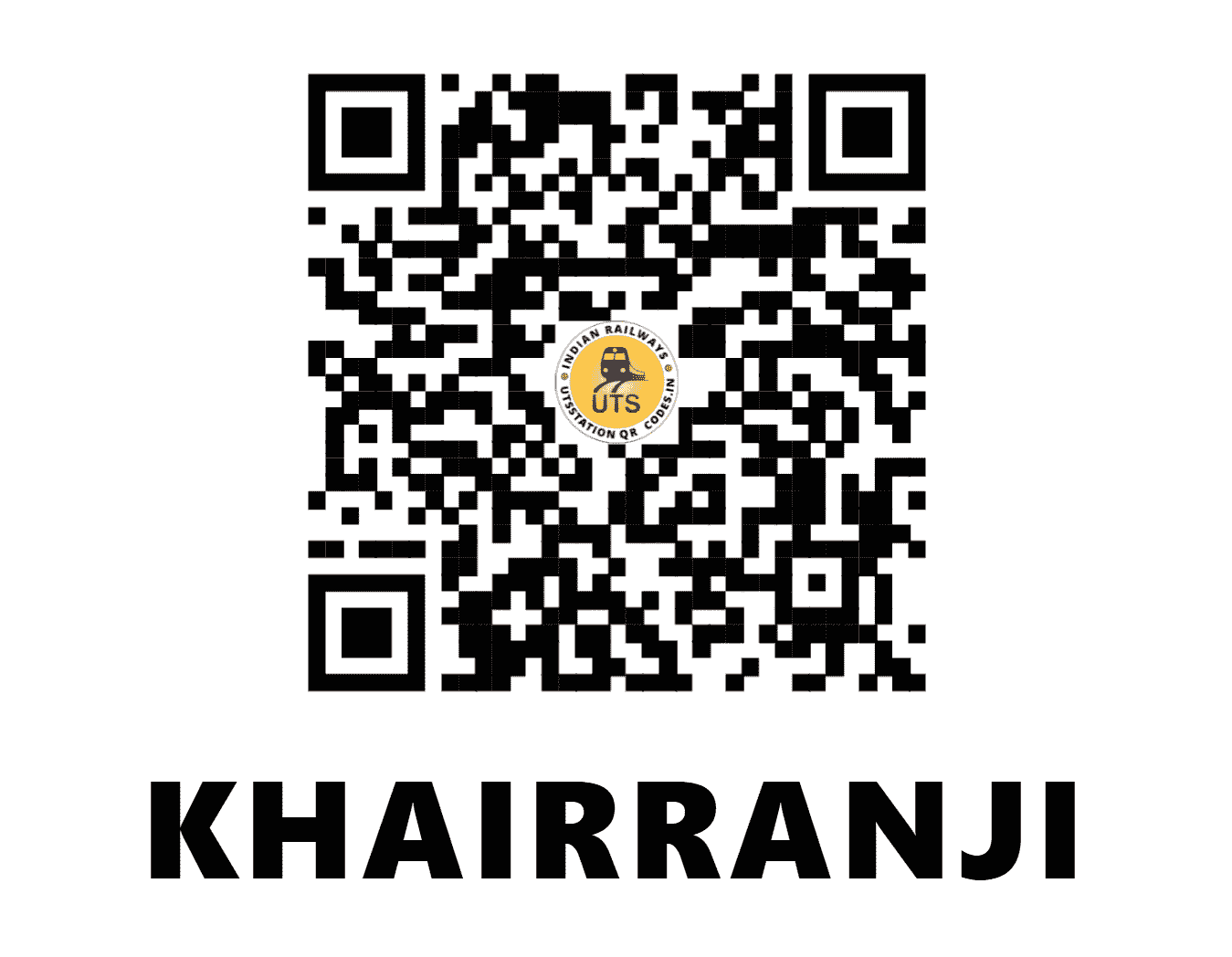 UTS QR Code for KHAIRRANJI - KRRI (SB - MADHYA PRADESH)